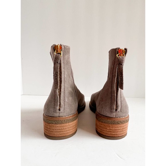 SPERRY Women's Gray Suede Back Zip Stacked Heel Maya Belle Ankle Booties size 6 - Picture 5 of 10